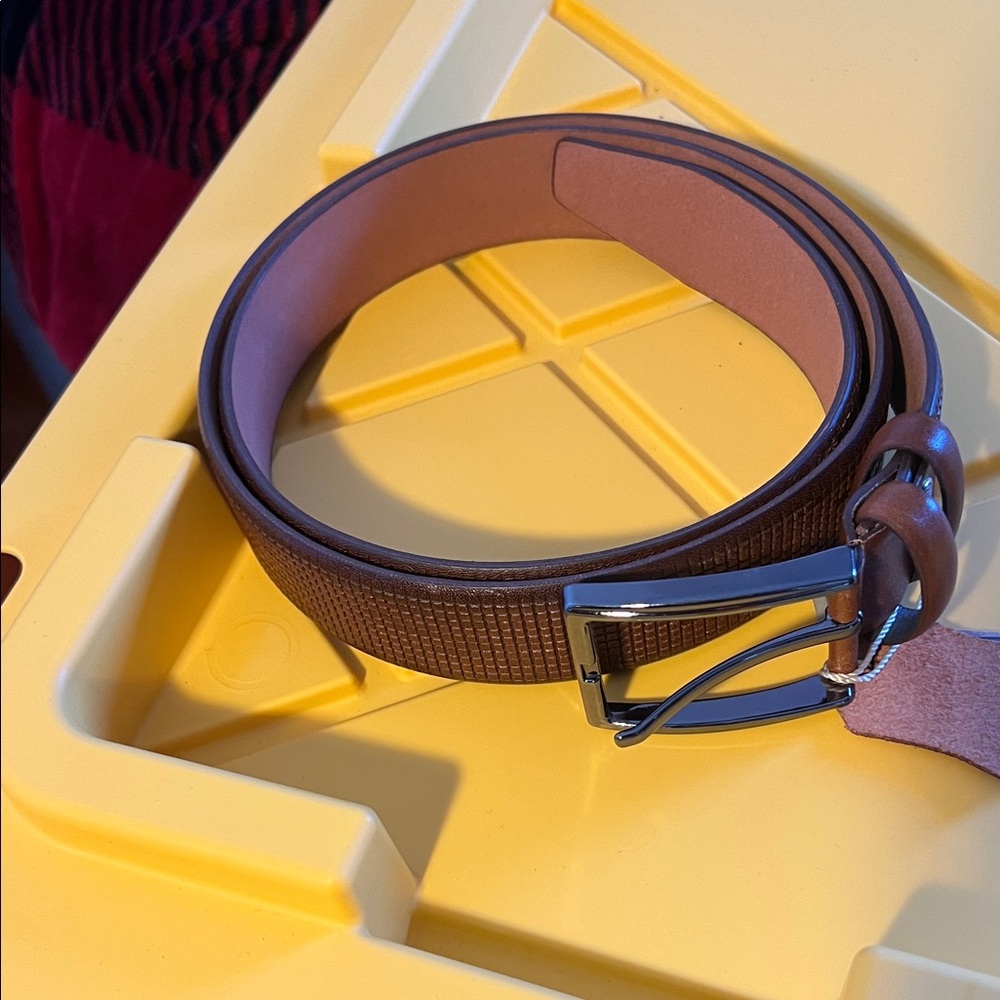 Brown 100%Leather Men's Belt